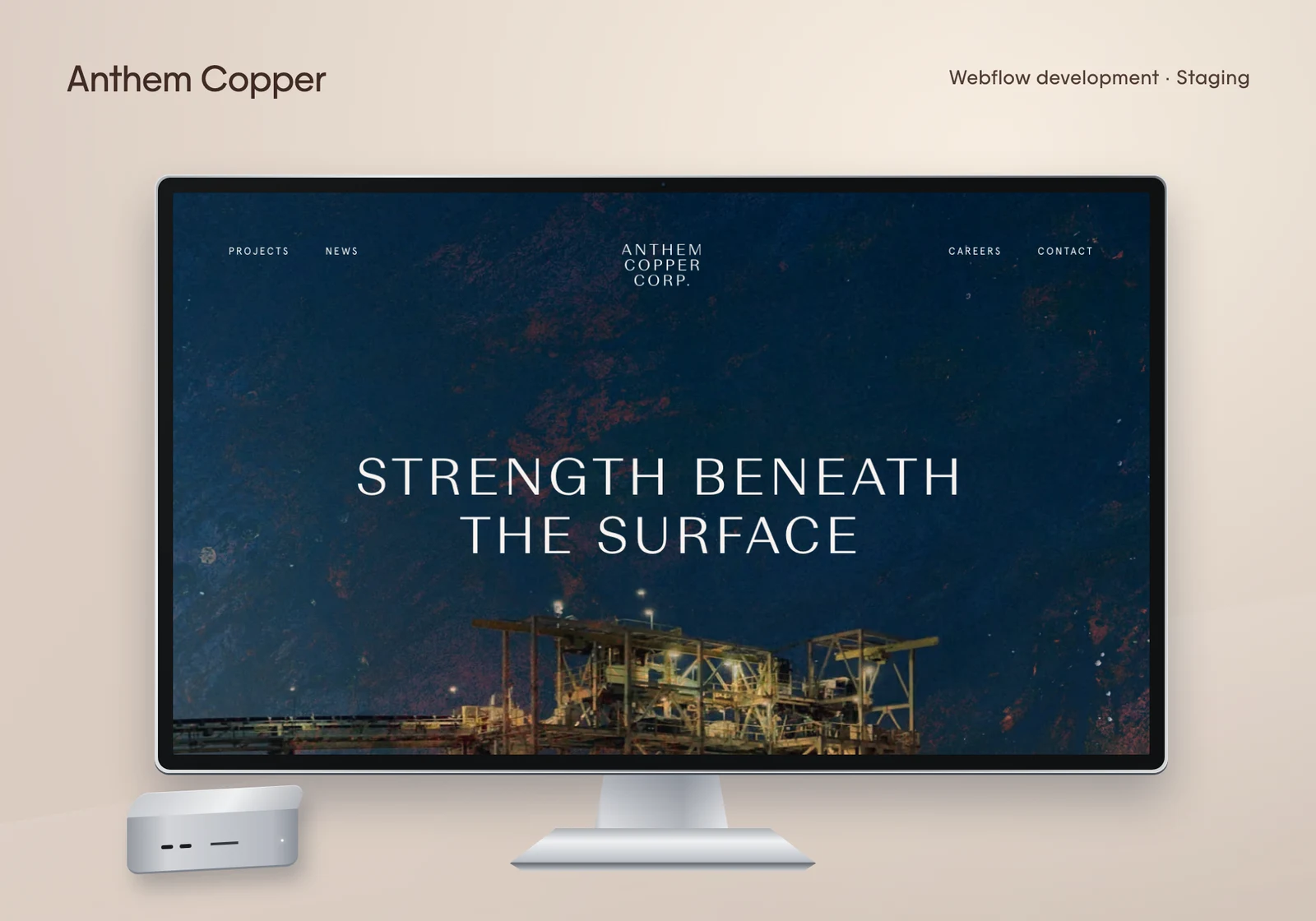 Anthem Copper website in desktop and mobile mockups.